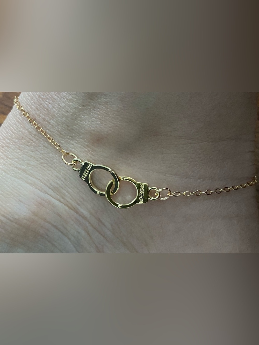 Freedom Gold Handcuff Link Anklet - Women